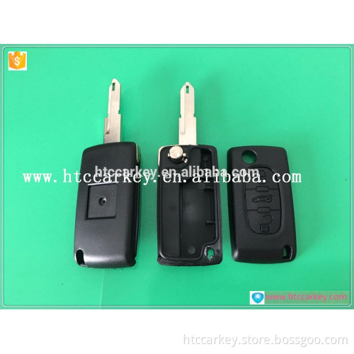 Hot sale for Citroen 3 Button Flip Key Shell With Boot Button 206 Blade Without Battery